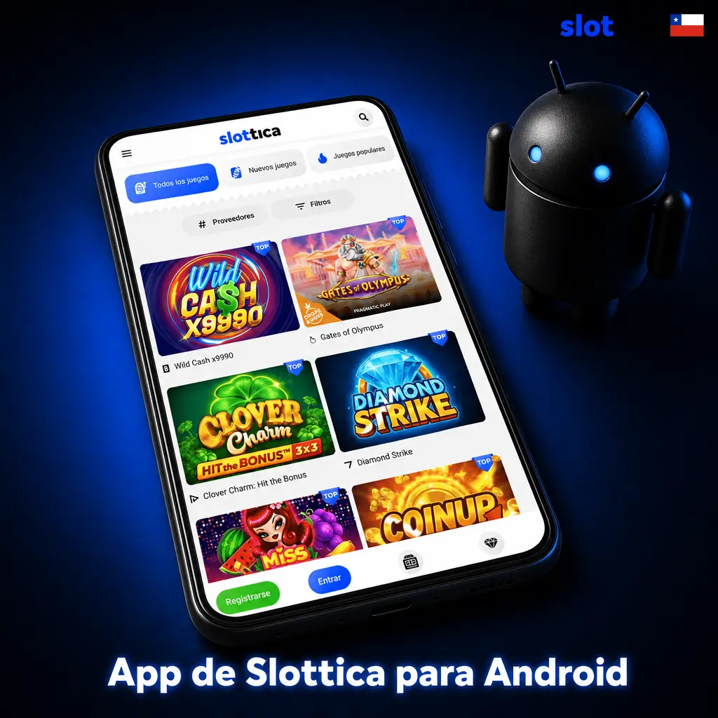 Aplicación Slottica para Android descargable gratis en APK, compatible con smartphones populares en Chile