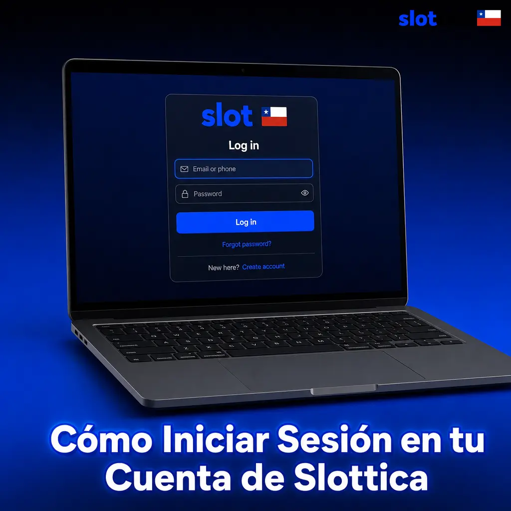 Pantalla de inicio de sesión en Slottica con campos de correo, contraseña y botón Entrar para acceder a tu cuenta