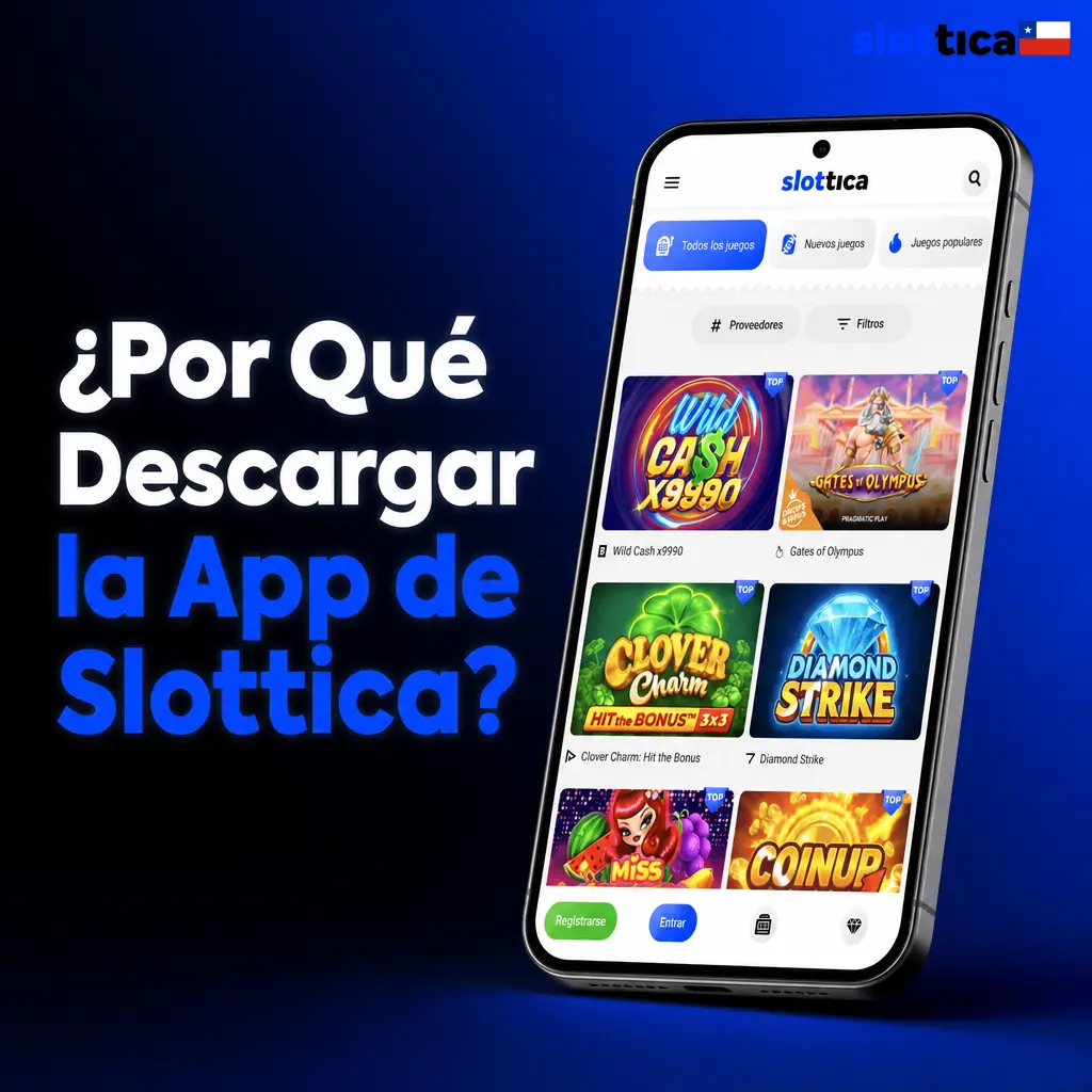 App de Slottica en móvil con casino, apuestas deportivas y bono de bienvenida hasta USD 1.050 para Chile